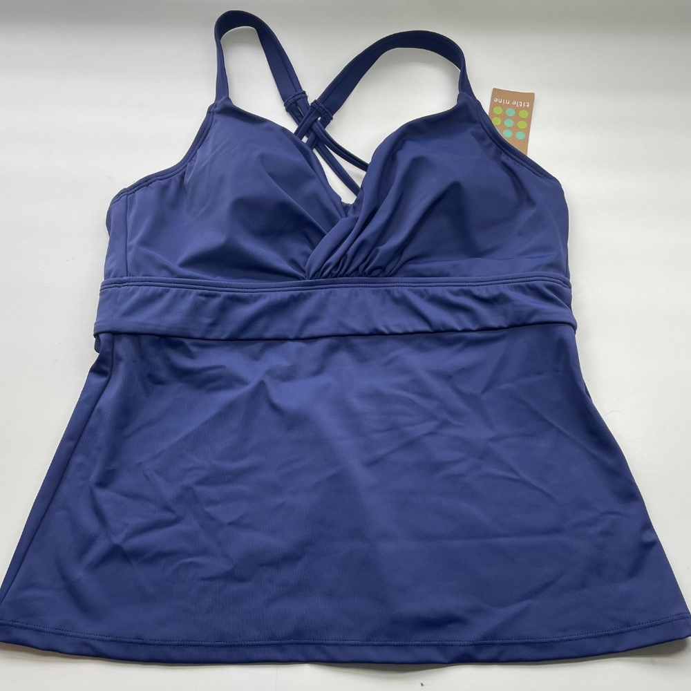 Title Nine Navy Blue Halter Tankini Top - Picture 3 of 7